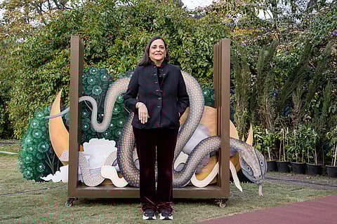 Aradhana Seth's photo studio used hand-painted props drawing inspiration from Aranyani's palette 