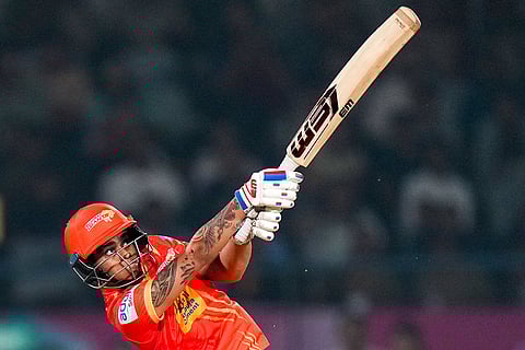 Vadodara: Gujarat Giants' Kashvee Gautam plays a shot during the Women's Premier League (WPL) 2026 eliminator T20 cricket match between Gujarat Giants and Delhi Capitals, in Vadodara, Gujarat.