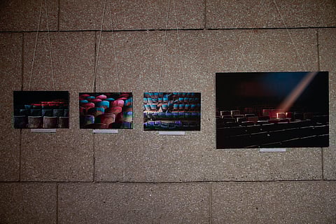 The grandeur of the once vibrant, larger-than-life halls is now forlorn with seats exposed to the elements. 