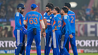 BCCI/X : Team India cricketers celebrating in T20I series against New Zealand. 