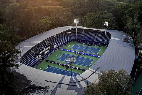 S.M. Krishna Tennis Stadium, in Bengaluru, Karnataka. 