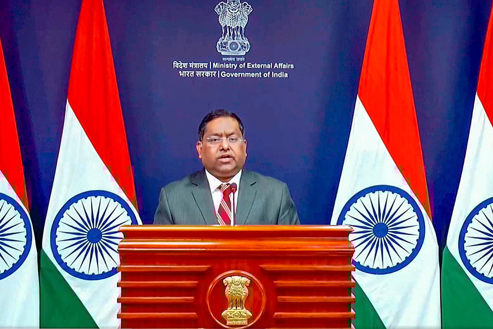 Randhir Jaiswal at media briefing