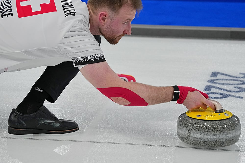 Milan Cortina dAmpezzo 2026 Winter Olympics Curling event-Switzerlands Yannick Schwaller