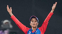 | Photo: PTI/Kunal Patil : Delhi Capitals' captain Jemimah Rodrigues gestures during the Women's Premier League (WPL) 2026 final T20 cricket match between Delhi Capitals and Royal Challengers Bengaluru, at Baroda Cricket Association Stadium, Kotambi in Vadodara, Gujarat.