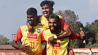Kerala 3-0 Punjab LIVE Score, Santosh Trophy Semi-Final: KER Dominate First Half | Photo: X/IndianFootball : Kerala football players celebrate after beating Assam in the Santosh Trophy 2026 quarter-final.