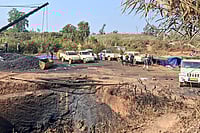 Meghalaya Illegal Coal Mine Blast Kills At Least 18 | Photo: PTI : Search and rescue operation underway after at least 18 miners were killed and several others were feared trapped following an explosion in an illegal coal mining site, in East Jaintia Hills district, Meghalaya.