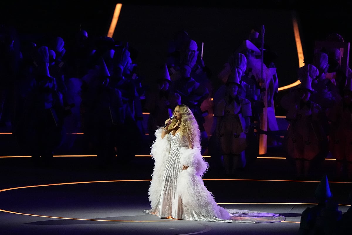 Singer Mariah Carey performs during the Olympic opening ceremony at the 2026 Winter Olympics, in Milan, Italy, Friday, Feb. 6, 2026.