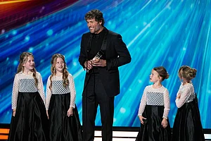 | Photo: AP/Charlie Riedel : Los Angeles, Rams' Matthew Stafford accepts the AP Most Valuable Player award during the NFL Honors award show in San Francisco.