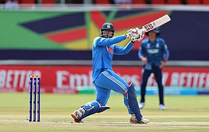 | Photo: X/BCCI : India U19's Vaibhav Sooryavanshi in action during hte ICC Under-19 Cricket World Cup match against England U19 on February 6, 2026.
