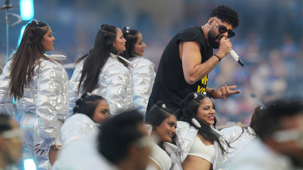 (AP Photo/Rafiq Maqbool) : Indian rapper and singer Badshah performs during the opening ceremony before the T20 World Cup cricket match between India and the United States in Mumbai, India, Saturday, Feb. 7, 2026