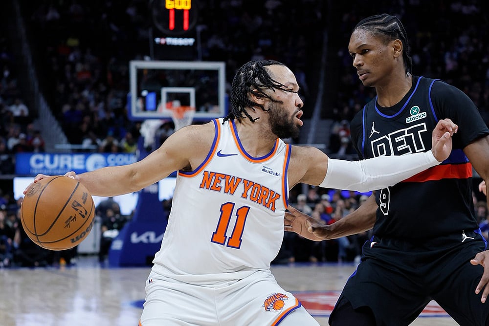 Detroit Pistons vs New York Knicks NBA basketball game-Jalen Brunson