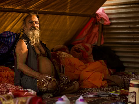 One of the Naga Sadhus at Mahakumbh 