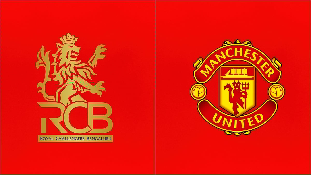 Logos of Royal Challengers Bengaluru and Manchester United. - | Photo: Wikimedia Commons/Freepik