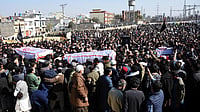 Shia Muslims Hold Anti-Pakistan Protests In J&K Over Islamabad Mosque Blast Reuters : People gather to attend a funeral for victims following the explosion at a mosque, in Islamabad, Pakistan, on February 7, 2026
