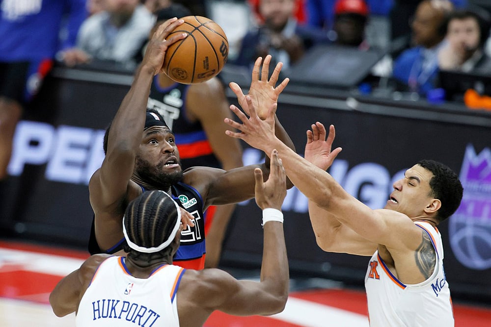 Detroit Pistons vs New York Knicks NBA basketball game-Isaiah Stewart