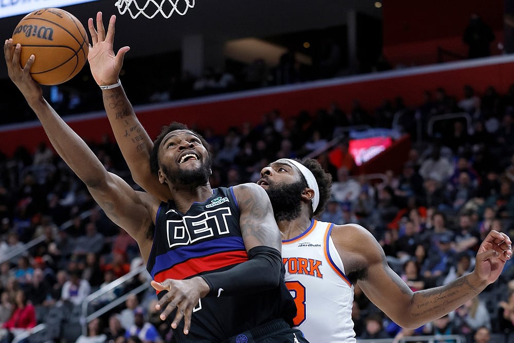 Detroit Pistons vs New York Knicks NBA basketball game-Paul Reed