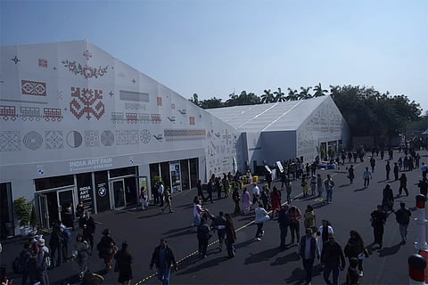 Art enthusiasts visit at the India Art Fair