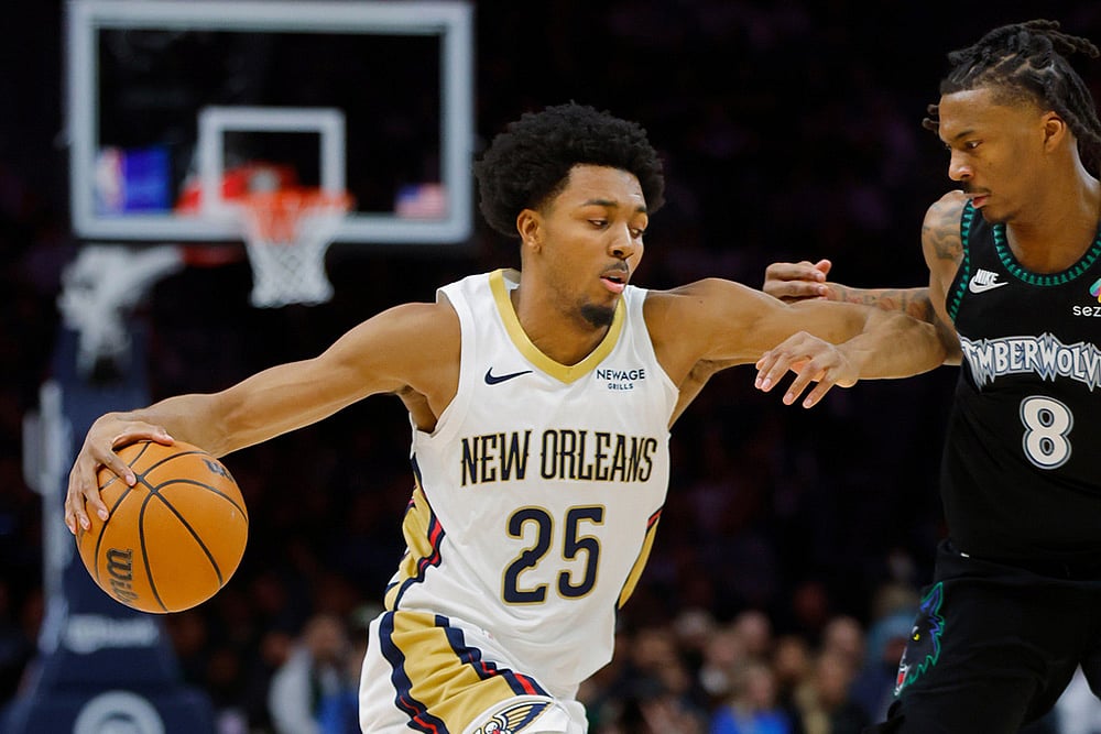 Minnesota Timberwolves vs New Orleans Pelicans NBA basketball game-Trey Murphy III