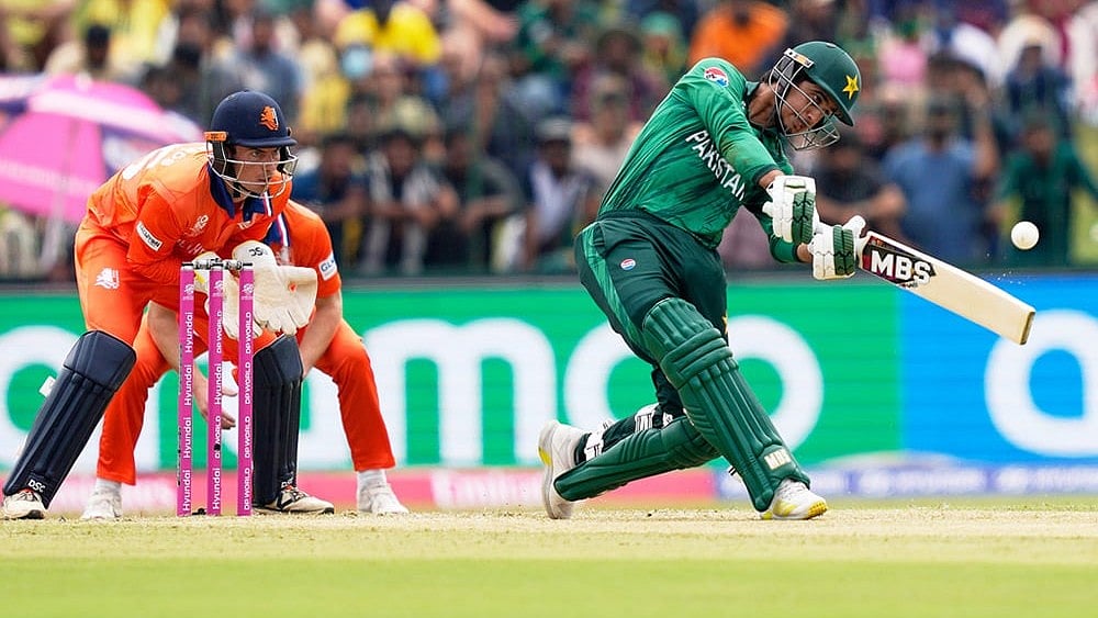 | Photo: AP/Eranga Jayawardena : Pakistan's Saim Ayub plays a shot during the T20 World Cup cricket match between Netherlands and Pakistan in Colombo, Sri Lanka.