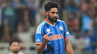 IND Vs USA, ICC T20 World Cup 2026: Mohammed Siraj’s Flying Effort Nearly Produces Screamer - Video (AP Photo/Rafiq Maqbool) : India's Mohammed Siraj celebrates the wicket of United States' Saiteja Mukkamala during the T20 World Cup cricket match between India and the United States in Mumbai, India, Saturday, Feb. 7, 2026