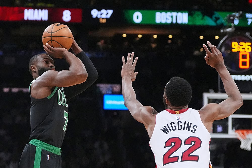 Boston Celtics vs Miami Heat NBA basketball game-Jaylen Brown