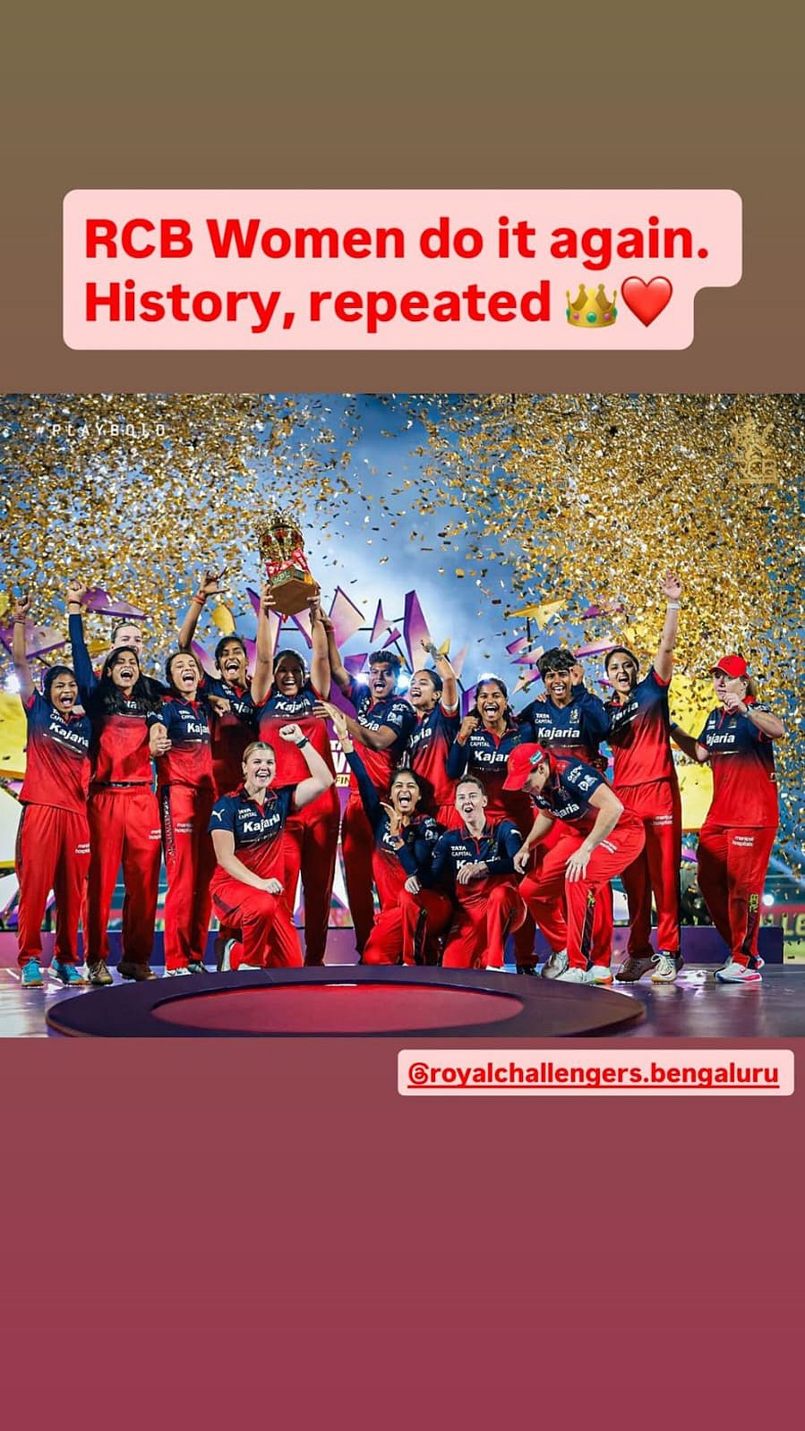 Anushka Sharmas post for RCB womens team