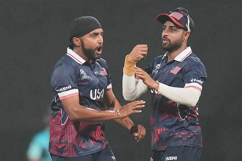 India vs USA T20 World Cup cricket photos-United States Harmeet Singh