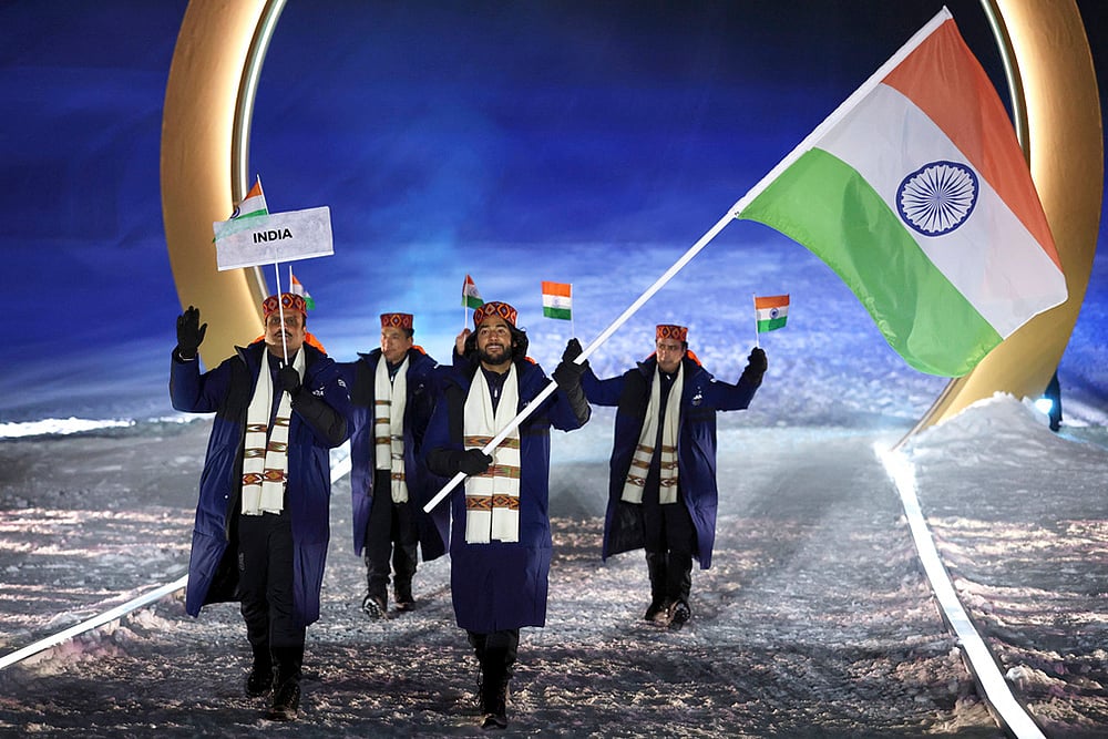 Milan Cortina Olympics Opening Ceremony photos-Indias flag bearer Arif Mohd Khan