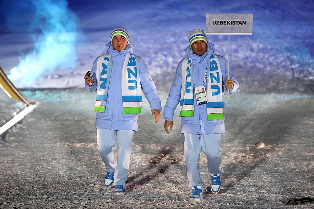 Milan Cortina Olympics Opening Ceremony photos-Athletes from Uzbekistan