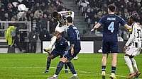 X/Juventus FC : Pierre Kalulu scores a last-minute header to make it 2-2 for Juventus against Lazio at the Allianz Stadium in Turinz on February 8, 2026.