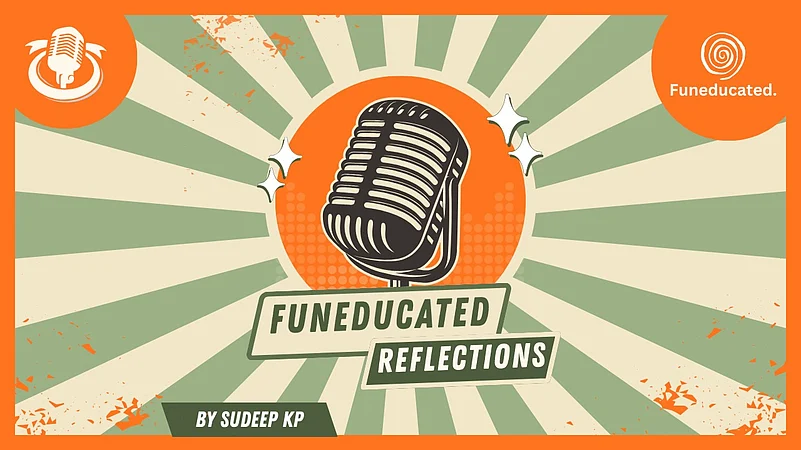 Retro-style Funeducated Reflections podcast banner with a classic microphone icon.