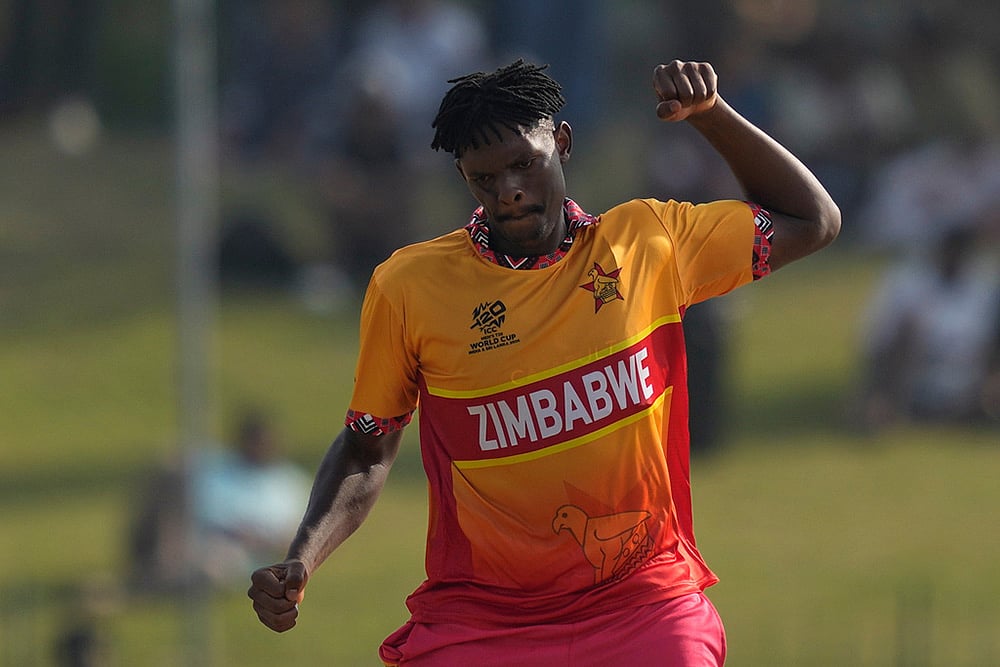 Oman vs Zimbabwe T20 World Cup Cricket-Richard Ngarava
