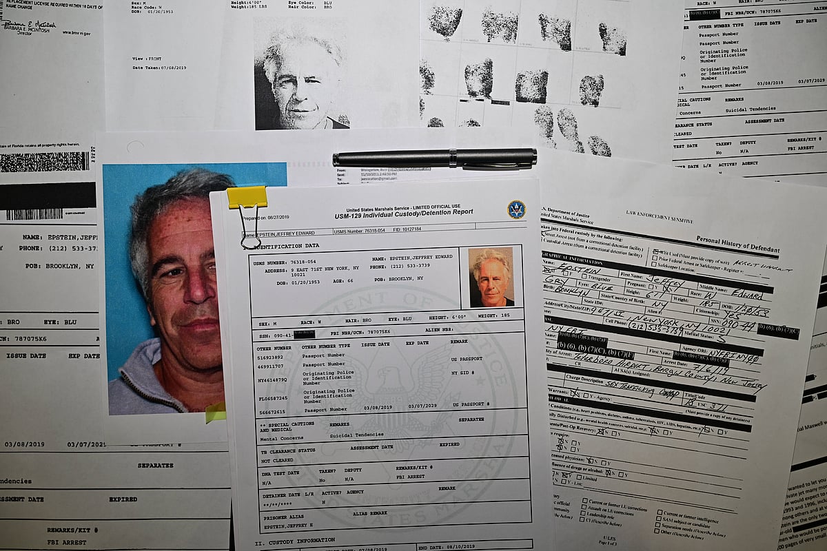 IMAGO / SOPA Images : Released documents from disgraced late financier and sex offender Jeffrey Epstein, referencing court cases against him, are seen in the handouts released by the U.S. Justice Department. 