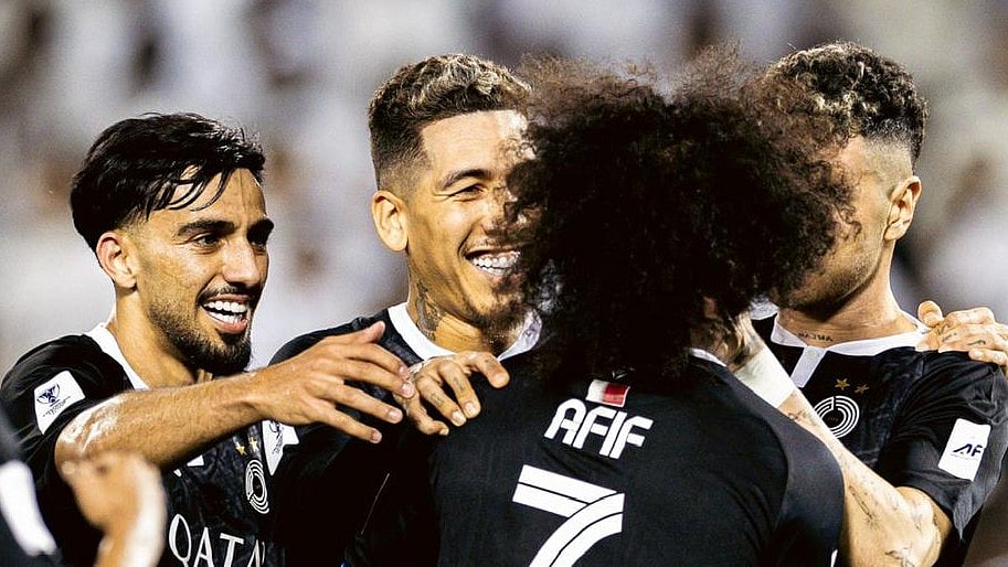 Al Sadd footballers celebrating after scoring against Tractor Sazi in AFC Champions League 2025-26 elite group B match - AlsaddSC/X