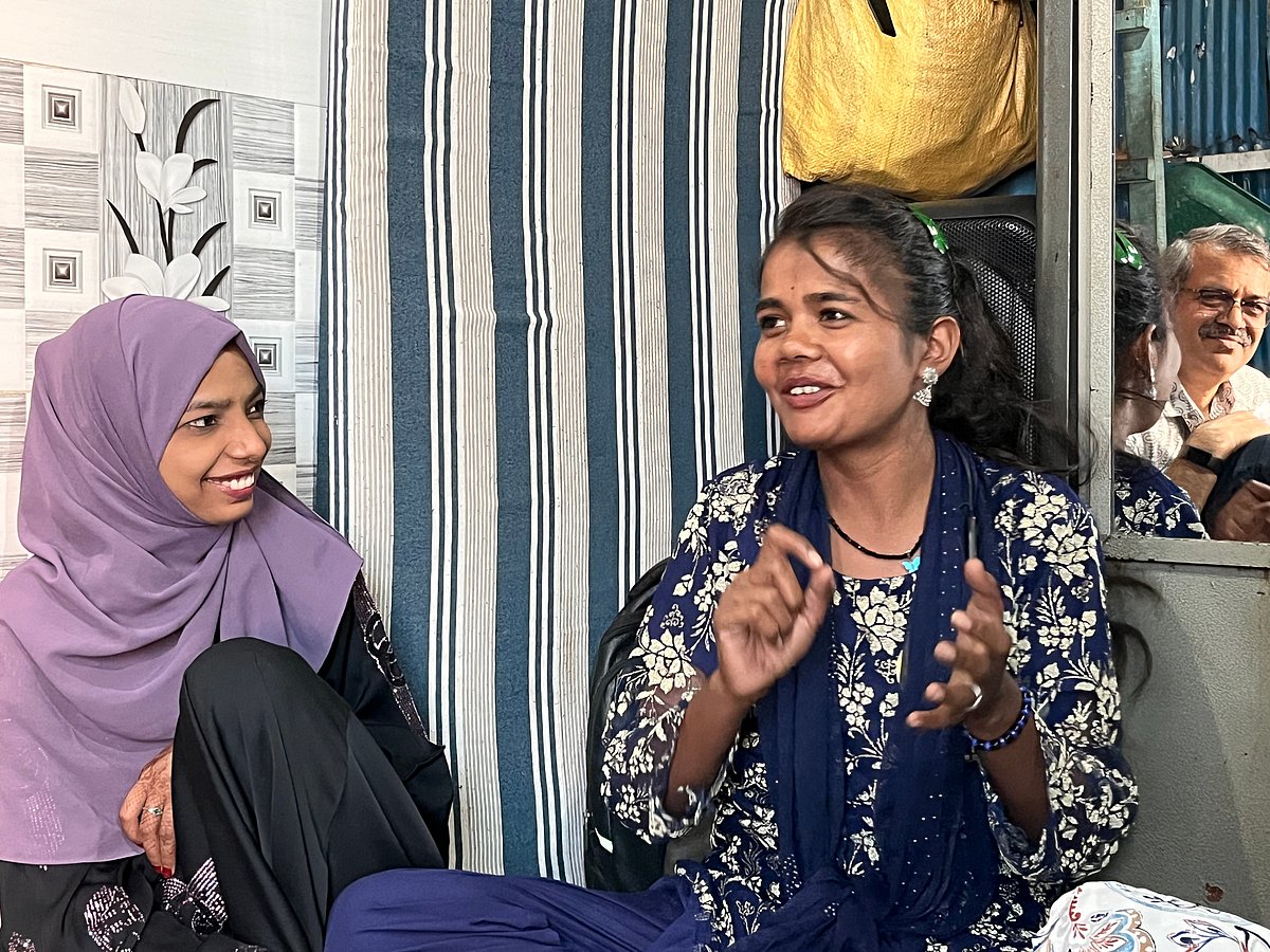 Young women leaders Kesar Shah and Matia sharing their life experiences and leadership journey during an event 'Dastan E- Jindagi' organised by CORO India - Priyanka Tupe