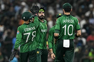 T20WorldCup/X : Pakistan cricketers celebrating win against USA in ICC T20 World Cup 2026 Group A encounter.