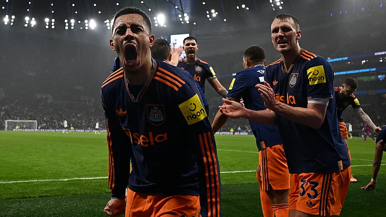 Jacob Ramsey celebrates his first Newcastle United goal - Opta