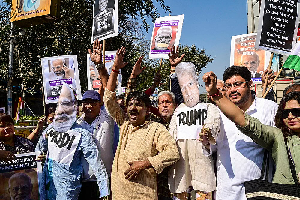 Protest over India-U.S. trade framework