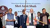 Source: IMAGO / ANI News : Union Home Minister Amit Shah, Assam Chief Minister Himanta Biswa Sarma and Union Minister Sarbananda Sonowal during a public rally after laying foundation stone for many development projects Dibrugarh, Jan 30. 