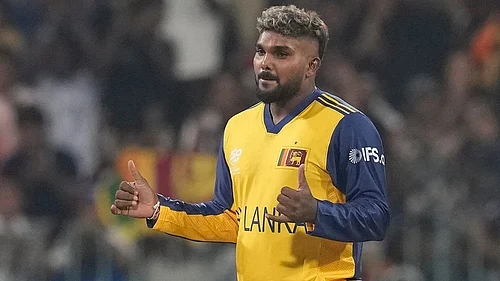 | Photo: AP/Eranga Jayawardena : Sri Lanka's Wanindu Hasaranga celebrates the wicket of Ireland's Curtis Campher during the T20 World Cup cricket match between Sri Lanka and Ireland in Colombo, Sri Lanka.