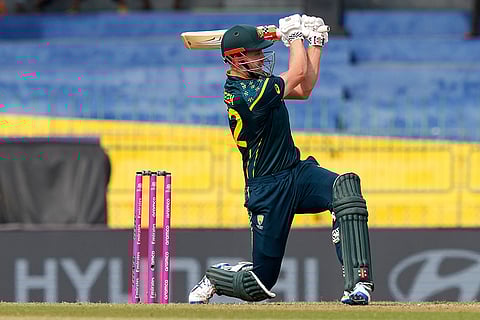 Australia's Cameron Green plays a shot during the T20 World Cup cricket match between Australia and Ireland in Colombo, Sri Lanka.