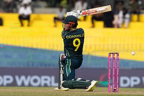 Australia's Cooper Connolly bats during the T20 World Cup cricket match between Australia and Ireland in Colombo, Sri Lanka.