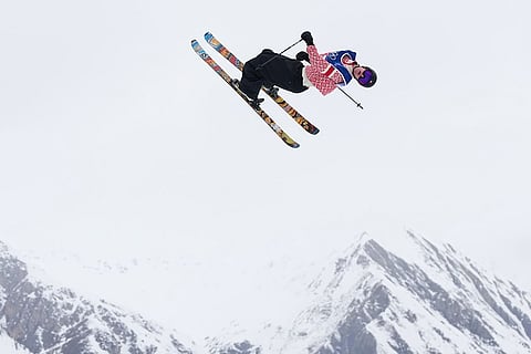 Norway's Birk Ruud competes during the men's freestyle skiing slopestyle finals at the 2026 Winter Olympics, in Livigno, Italy.