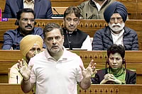 Women’s Quota A Cover For Govt to Change India's Electoral Map And Deny OBCs Their Rights: Rahul Gandhi | Photo: Sansad TV via PTI : LoP in the Lok Sabha Rahul Gandhi speaking in the Lok Sabha.