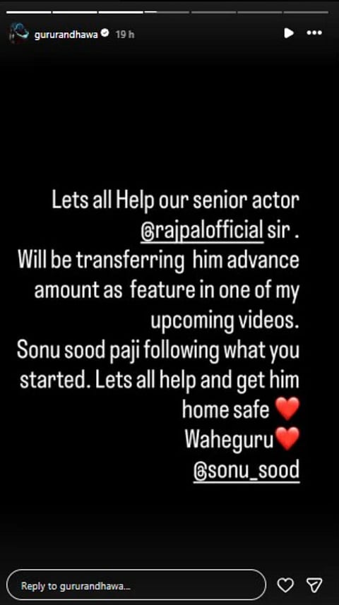 Guru Randhawa offers help to Rajpal Yadav