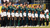 Australia Vs Ireland Toss Update, ICC T20 World Cup 2026: Marsh-Less Aussies Batting First - Check Playing XIs AP : Australia's players line up for the national anthems before the start of the T20 World Cup match between Australia and Ireland in Colombo, Sri Lanka.