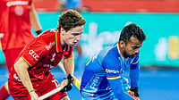 FIH Pro League 2025-26: Shilanand Lakra's Goal In Vain As India Lose 1-3 To Belgium TheHockeyIndia/X : India hockey players in action against Belgium in FIH Men's Pro League 2025-26 in Rourkela.