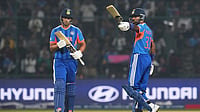 'We would like a little bit more flatter wickets' - Hardik Pandya Calls For Flat Pitches In World Cup After Namibia Win | Photo: AP/Manish Swarup : India's Shivam Dube applauds as batting partner Hardik Pandya celebrates his fifty runs during the T20 World Cup cricket match between India and Namibia in New Delhi.