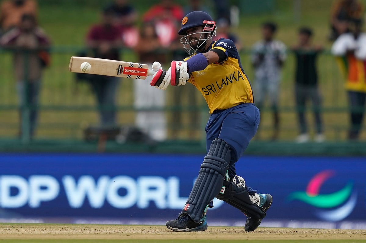 Sri Lanka's Kusal Mendis plays a shot during the T20 World Cup cricket match between Oman and Sri Lanka in Pallekele, Sri Lanka, Thursday, Feb. 12, 2026.  - | Photo: AP/Eranga Jayawardena