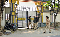 | Source : PTI : Security personnel arrive at DTEA Senior Secondary School, Laxmi Bai Nagar, after it received a bomb threat email along with other Delhi schools, in New Delhi, Monday, Feb. 9, 2026.